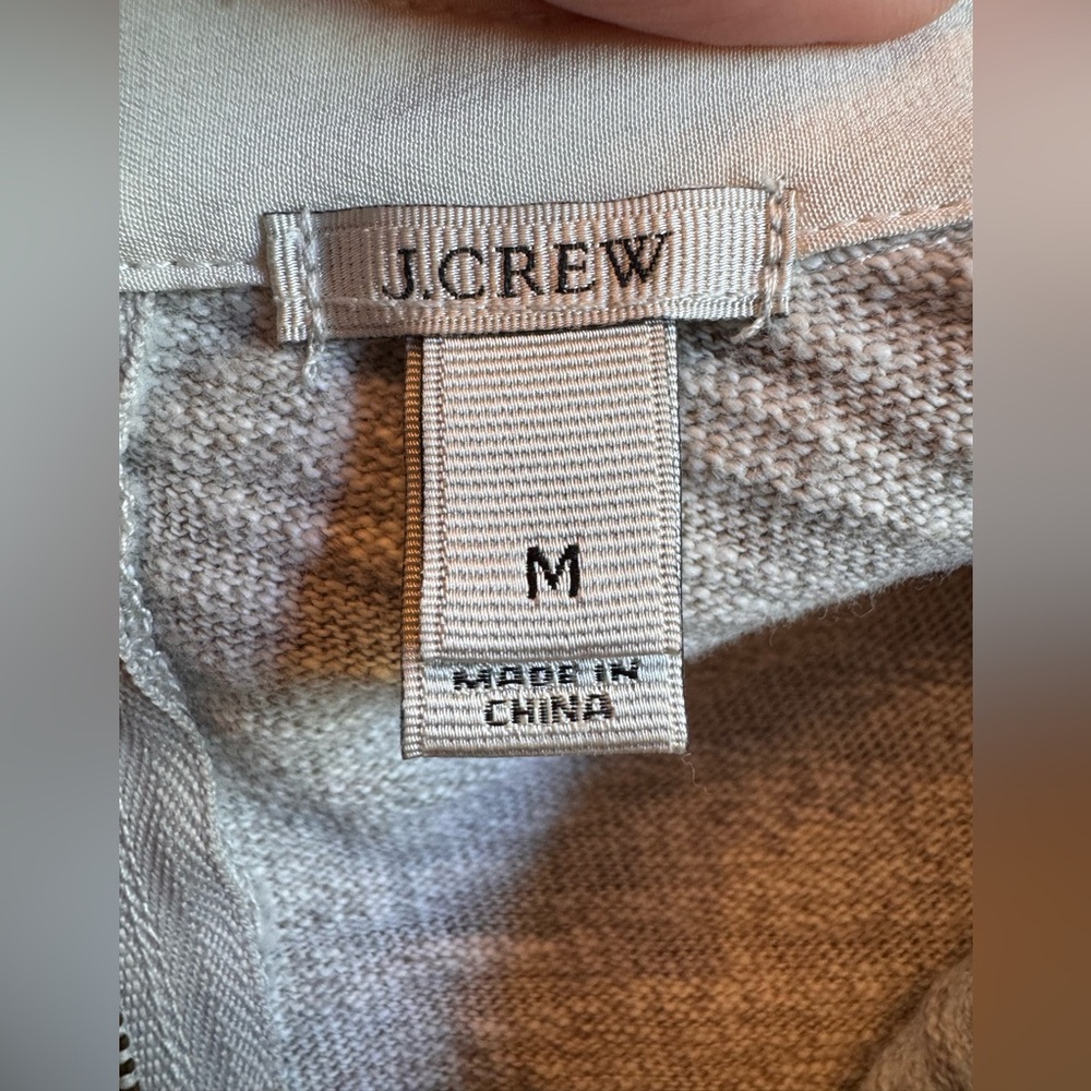 Women's Gray Top White Collar Classic Blouse J Crew - Picture 4 of 5